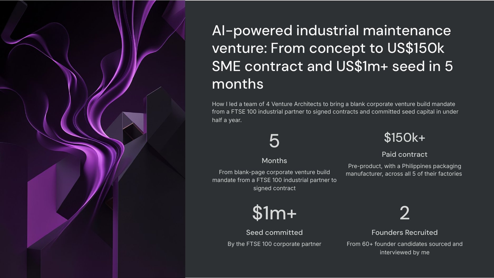 0 to 1 Venture Build slide 1